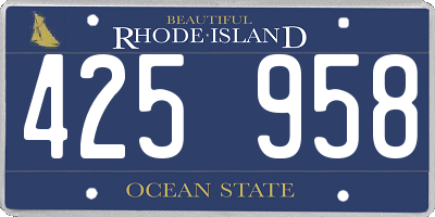 RI license plate 425958