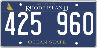 RI license plate 425960