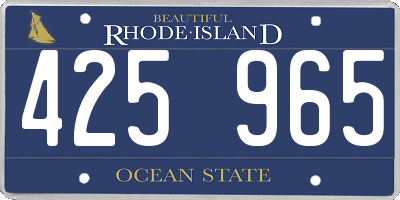 RI license plate 425965
