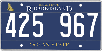 RI license plate 425967