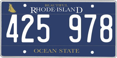 RI license plate 425978