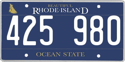 RI license plate 425980