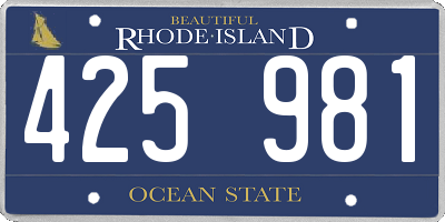 RI license plate 425981
