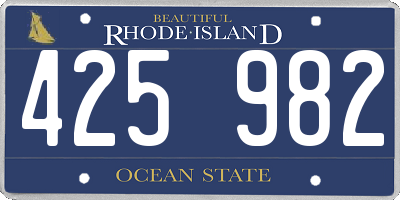 RI license plate 425982
