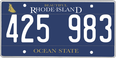RI license plate 425983