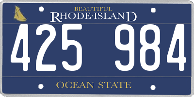 RI license plate 425984