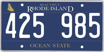RI license plate 425985