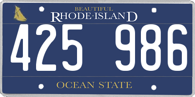 RI license plate 425986
