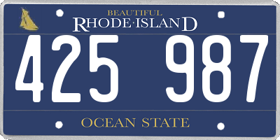 RI license plate 425987