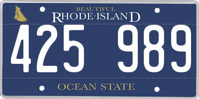 RI license plate 425989