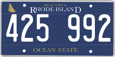 RI license plate 425992