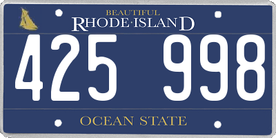 RI license plate 425998