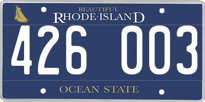 RI license plate 426003