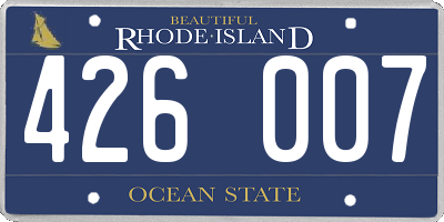 RI license plate 426007