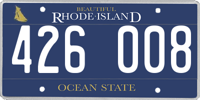 RI license plate 426008