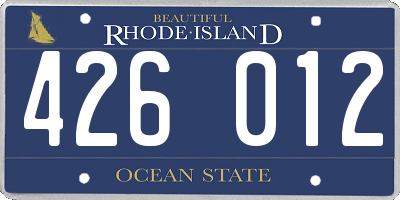 RI license plate 426012