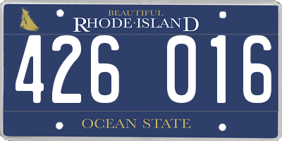 RI license plate 426016
