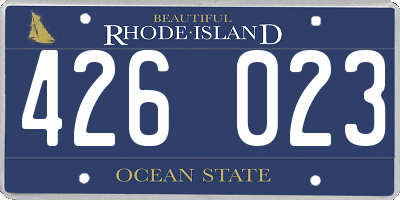 RI license plate 426023