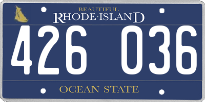 RI license plate 426036