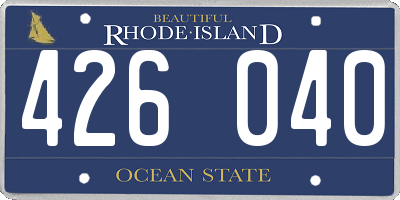 RI license plate 426040