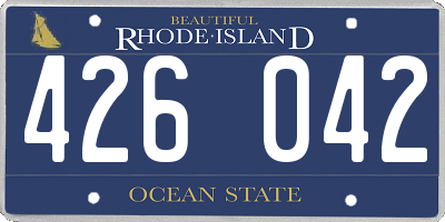 RI license plate 426042