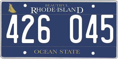 RI license plate 426045