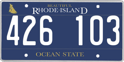 RI license plate 426103