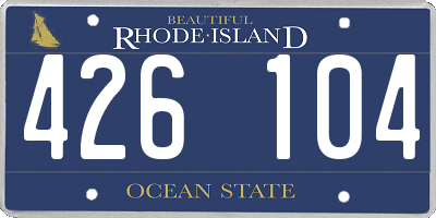 RI license plate 426104