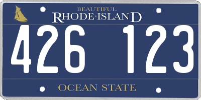 RI license plate 426123