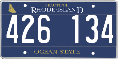 RI license plate 426134