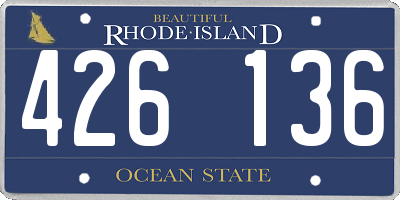 RI license plate 426136