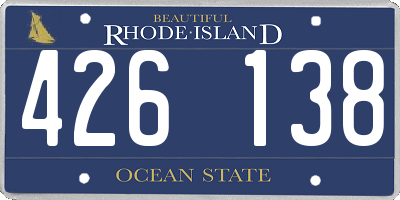 RI license plate 426138