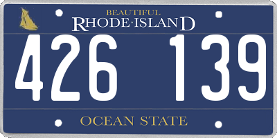 RI license plate 426139