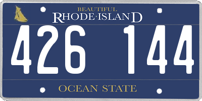 RI license plate 426144
