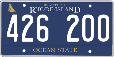 RI license plate 426200