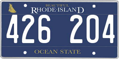 RI license plate 426204