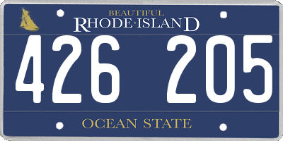 RI license plate 426205