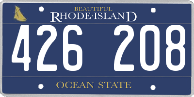 RI license plate 426208