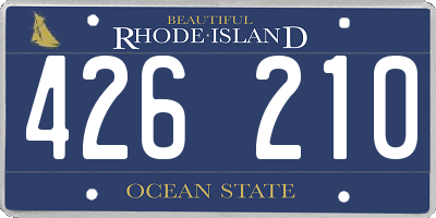 RI license plate 426210