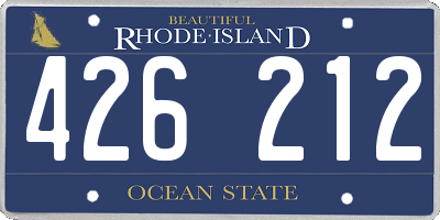RI license plate 426212