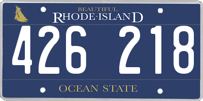 RI license plate 426218