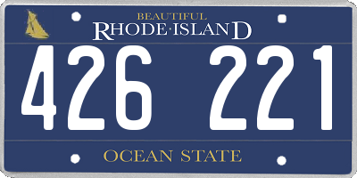 RI license plate 426221