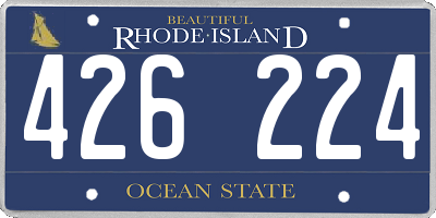 RI license plate 426224
