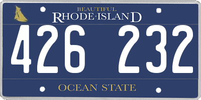 RI license plate 426232