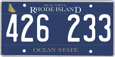 RI license plate 426233