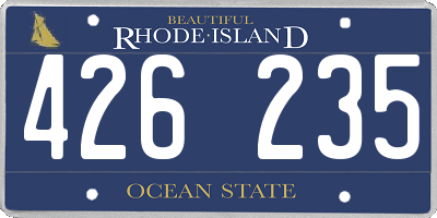 RI license plate 426235