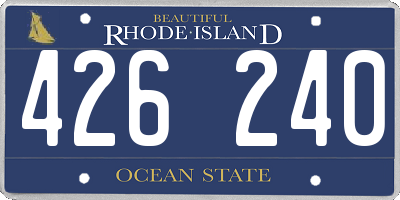 RI license plate 426240