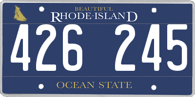 RI license plate 426245