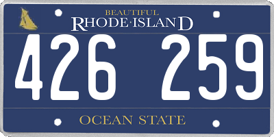 RI license plate 426259