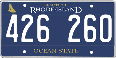 RI license plate 426260